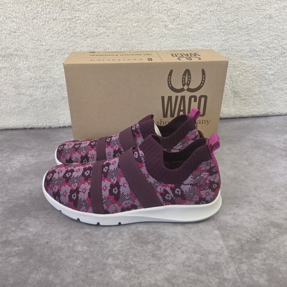 Spenco Karma Stretch Floral Fuschia Purple Slip On Sneakers SP1112FFL090W W-9D